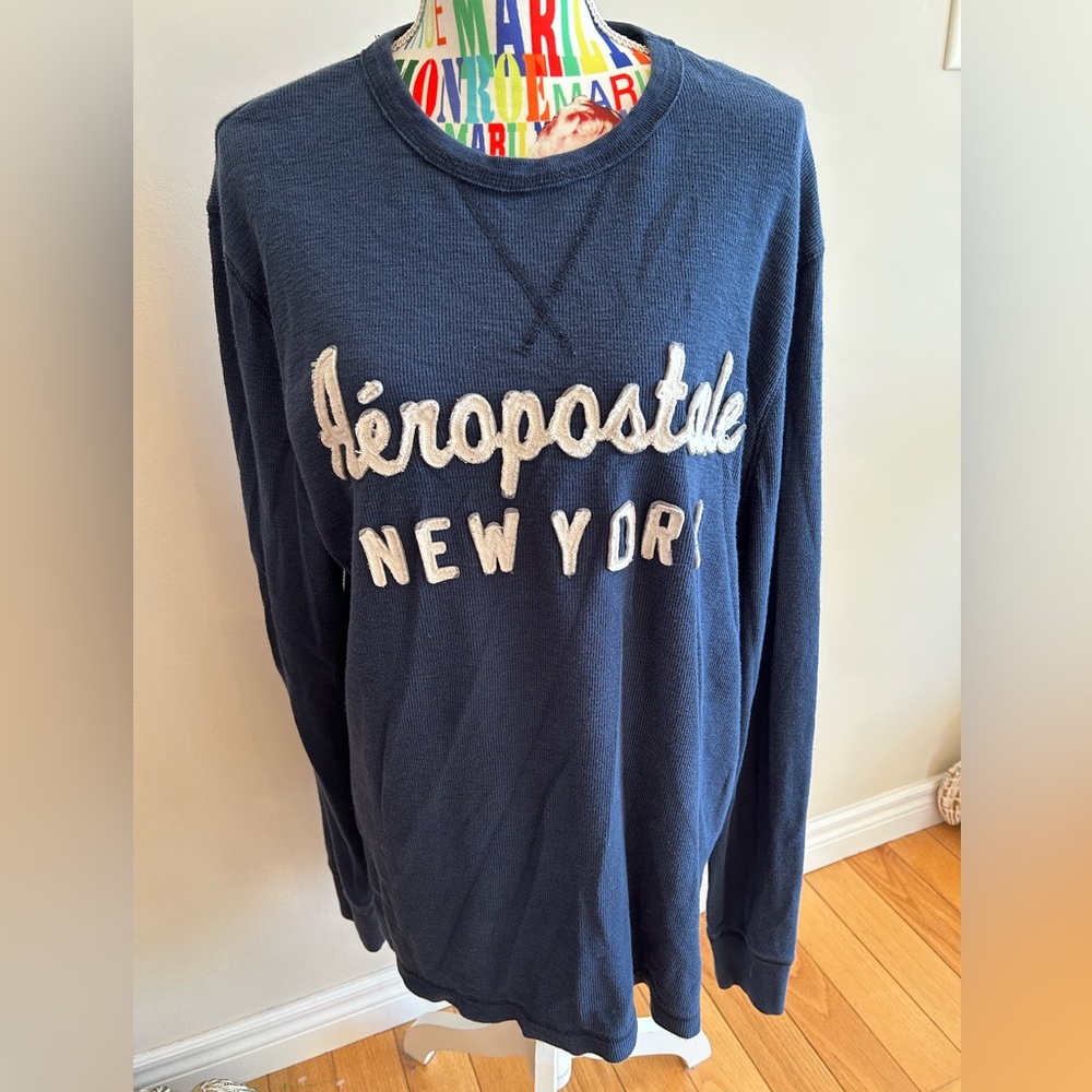 Aeropostale Dark Blue 100% Cotton Top - Unisex
